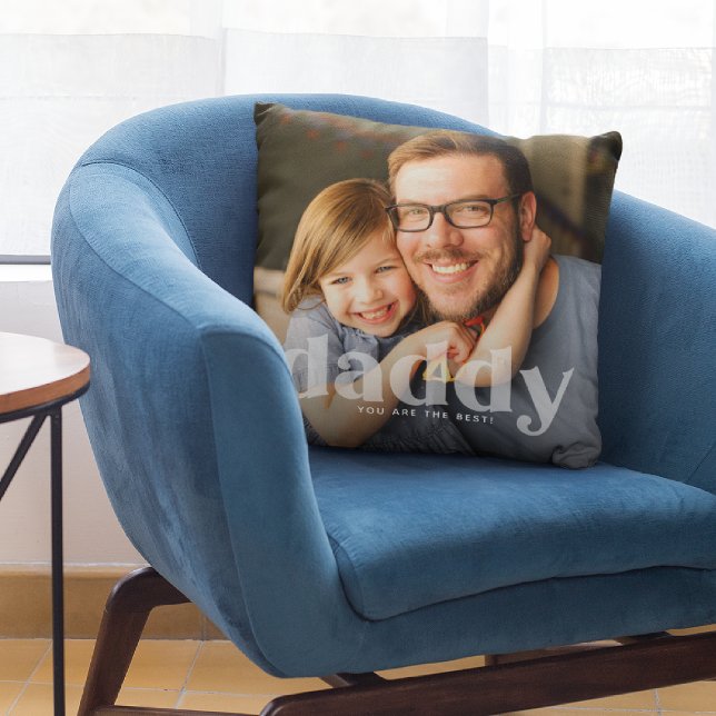Coussin Typographie de la superposition de Cute Daddy (Créateur téléchargé)