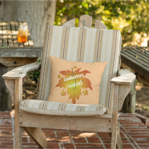 Coussin Typographie de l'humeur d'automne feuille d'érable