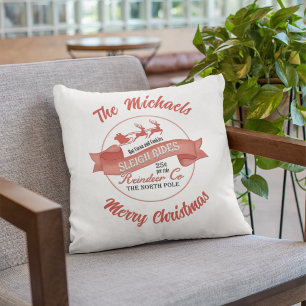 Coussin Typographie de Noël moderne Personnalisée