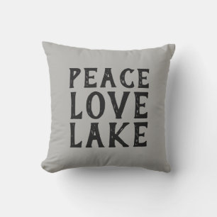 Coussin typographie de PEACE LOVE LAKE