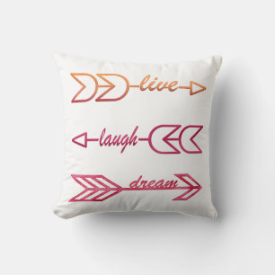 Coussin Typographie de rêve en direct Lancer l'oreiller