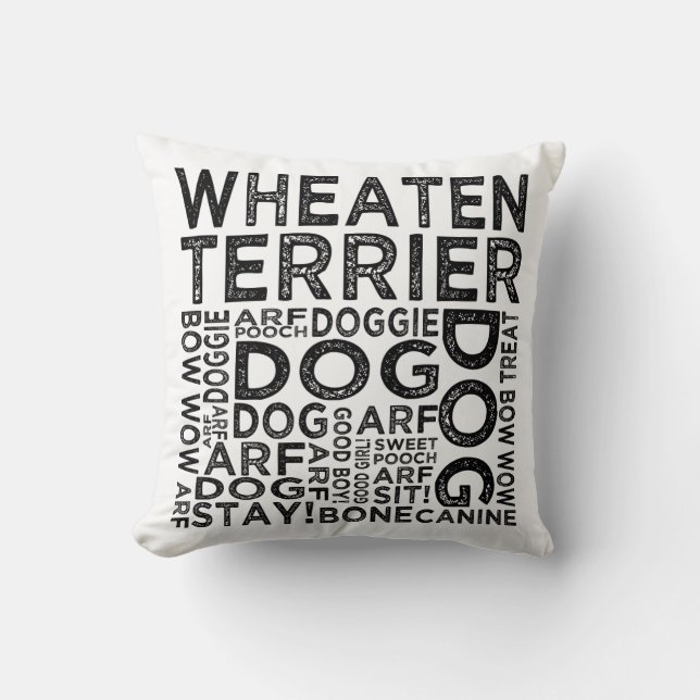 Coussin Typographie du Terrier battu (Recto)