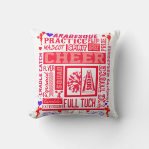 Coussin Typographie guerrière en rouge