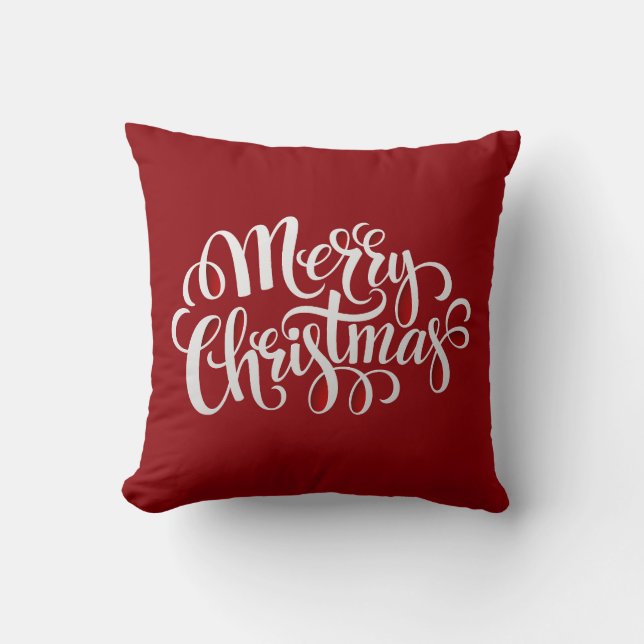 Coussin Typographie Joyeux Noël et Nouvel An (Recto)