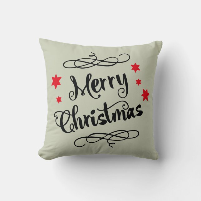 Coussin Typographie moderne de Joyeux Noël (Recto)