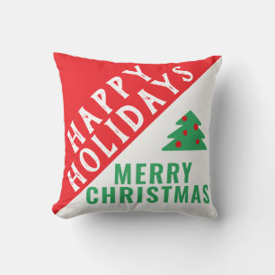 Coussin Typographie rouge moderne Noël