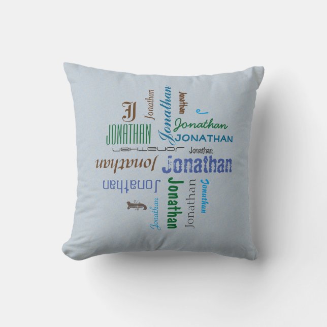 Coussin Typographie tout collage de nom personnel sur (Recto)