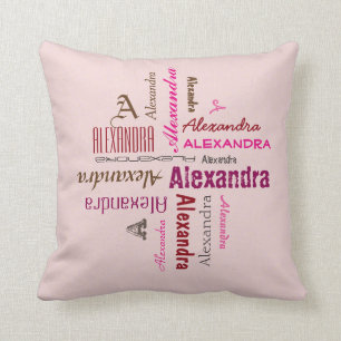 Coussin Typographie tout collage de nom personnel toute