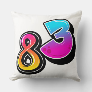 Coussin Typographie vectorielle à bulles dégradé rétro num