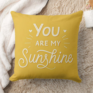 Coussin Typographie Vous êtes mon Soleil Jaune