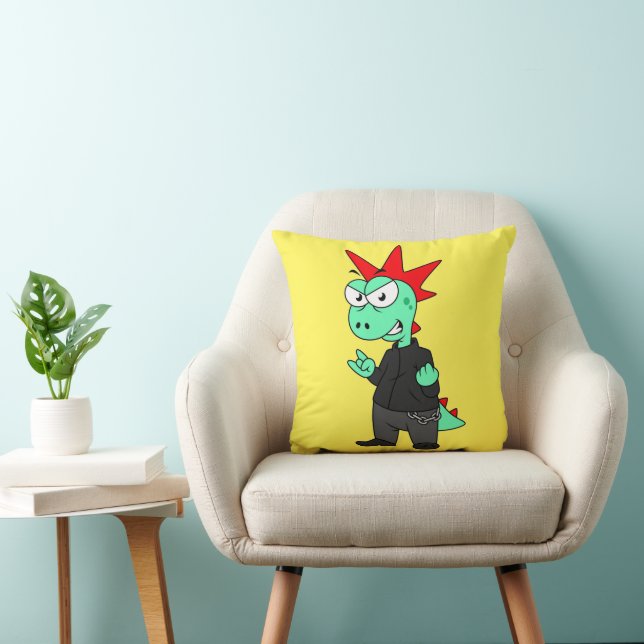 Coussin Tyrannosaurus Rex Habillé Comme Un Punk. (Chaise)