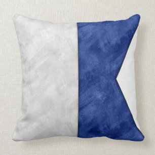 Coussin Un Alfa / Alpha Aquarelle Signal Nautique Maritime
