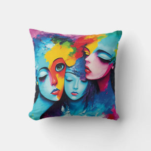 Coussin Un ange abstrait dans l'huile, un tableau fantasti