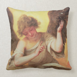Coussin Un ange tenant un flacon en verre