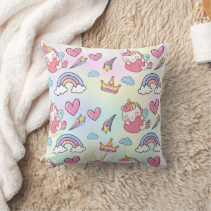 Coussin Un Arc-en-ciel magique Unicorn Motif fête d'annive