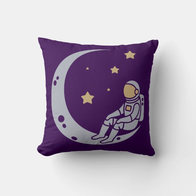 Coussin Un astronaute sur la conception de la lune de croi (Recto)