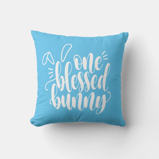 Coussin Un Bénie Lapin Calligraphie De Pâques Lancer Oreil (Recto)