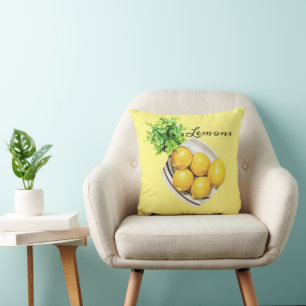 Coussin Un Bol De Citrons Jetant L'Oreiller