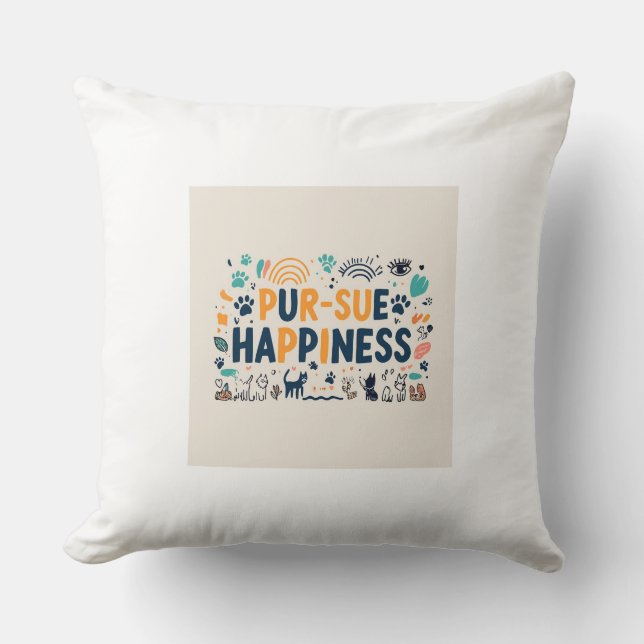 Coussin "Un bonheur pur et simple." (Recto)