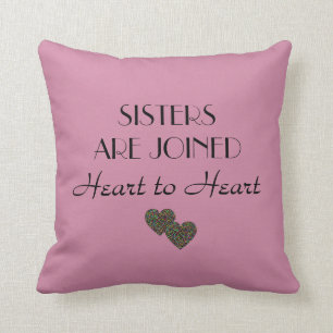 Coussin Un cadeau pour le carreau 16" de citation de soeur