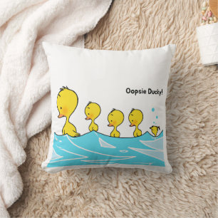 Coussin Un canard sot fait un éclat