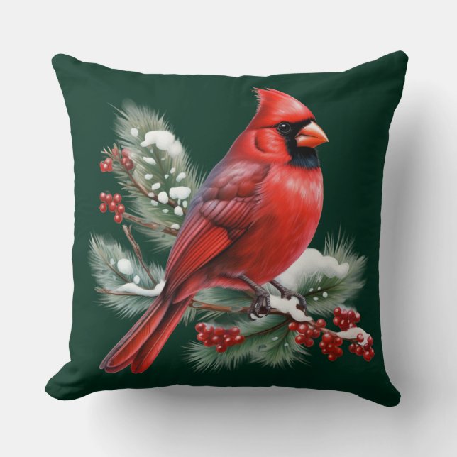 Coussin Un Cardinal Rouge (Recto)