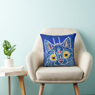Coussin Un chat dans le style gothique par Louis Wain