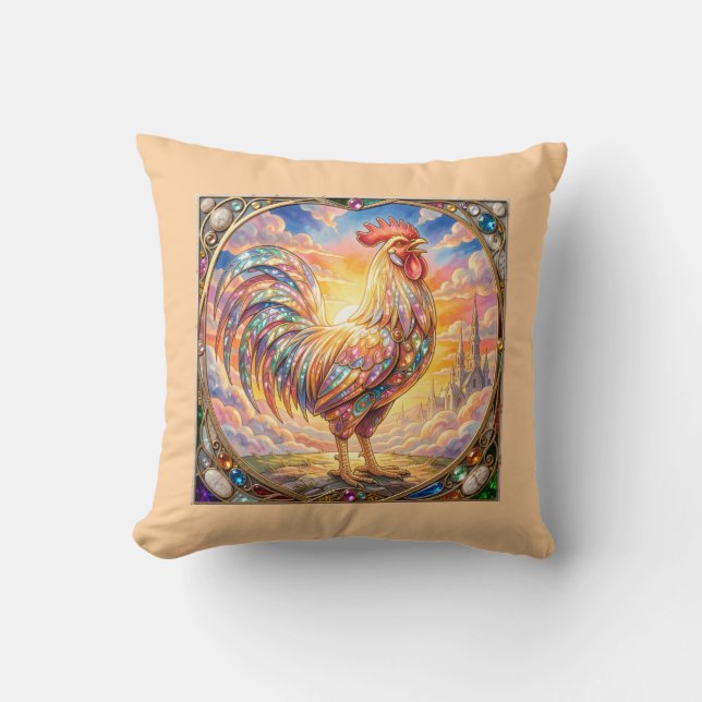 Coussin Un coq éthéré (Recto)