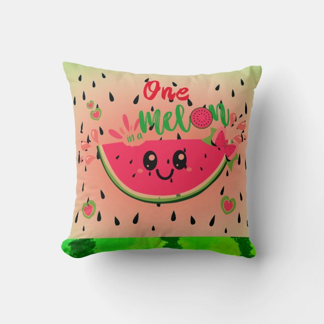Coussin Un Dans Un Melon Watermelon Graines Pastel Green P (Recto)