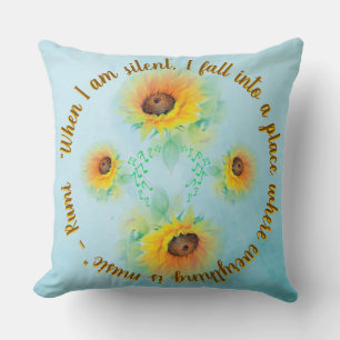 Coussin Un endroit où tout est musique - Citation de Rumi