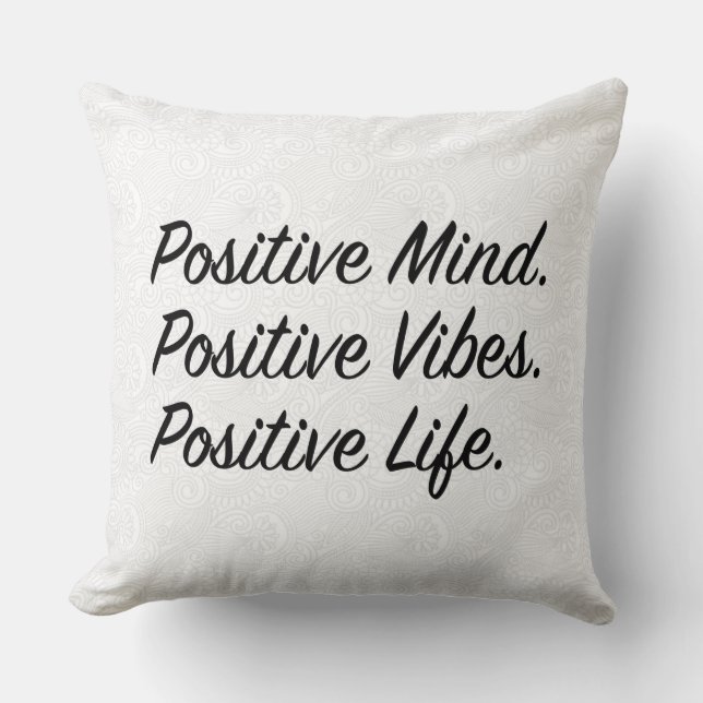Coussin Un esprit positif. Vibes Positives. Vie Positive. (Recto)