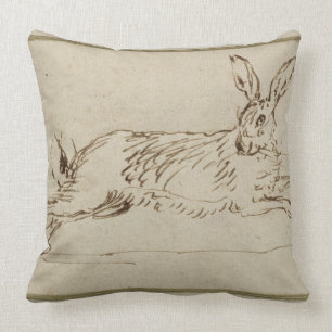 Coussin Un fonctionnement de lièvres, avec des oreilles