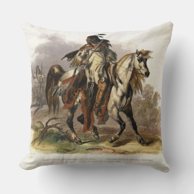 Coussin Un Indien Blackfoot à cheval, plaquent 19 du vol. (Recto)