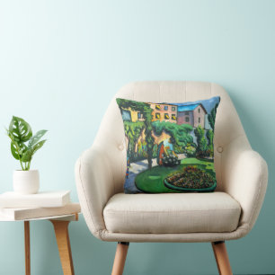 Coussin Un Jardin, Gartenbild par August Macke, Art Vintag