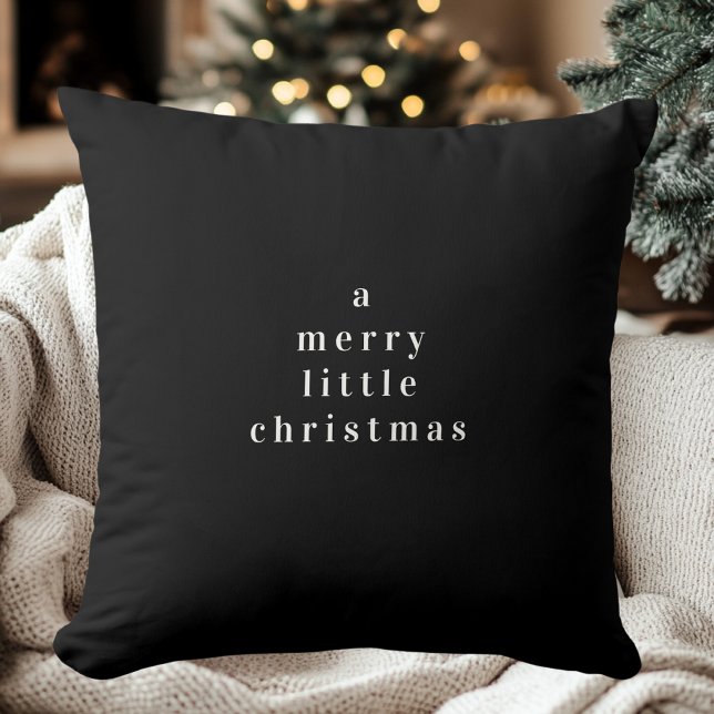 Coussin "Un joyeux petit Noël noir et blanc (Créateur téléchargé)