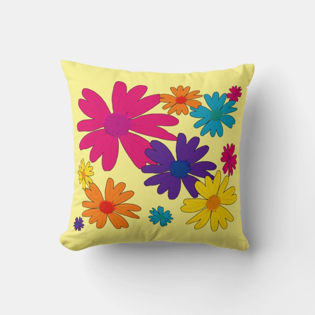 Coussin Un lit fleuri de fleurs marguerites (Recto)