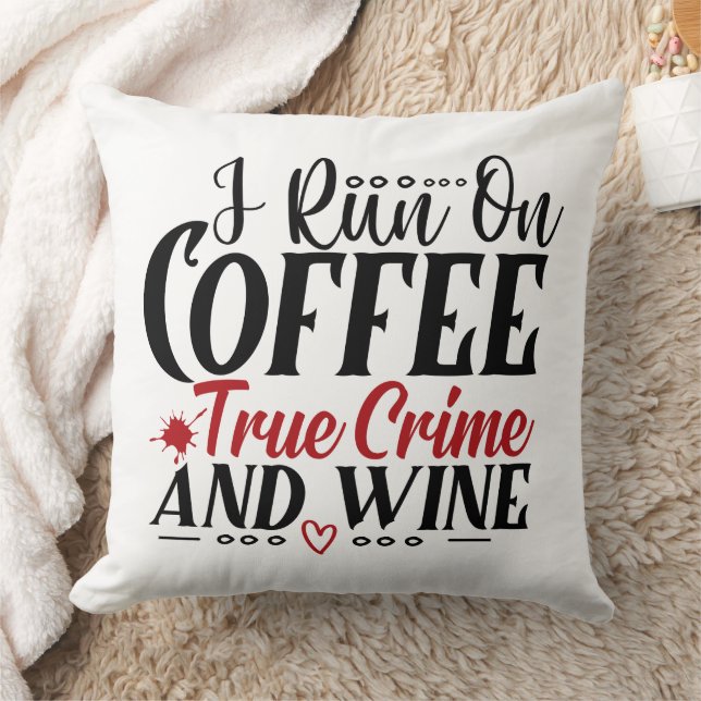 Coussin Un meurtre amusant montre du café de vin Un crime  (Couverture)