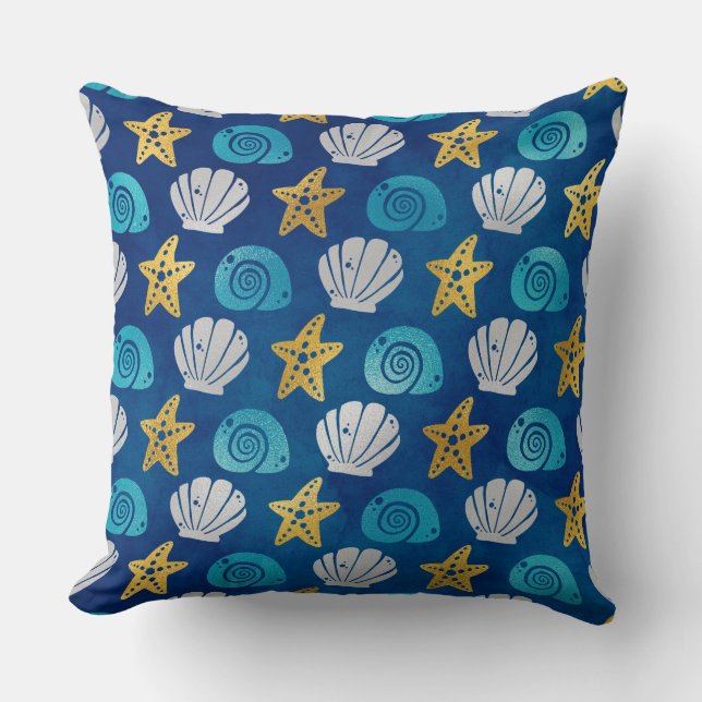 Coussin Un monde de coquillages (Recto)