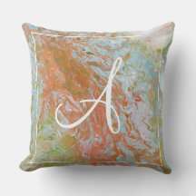 Un Monde en feu Pastel Monogram Jeter l'oreiller
