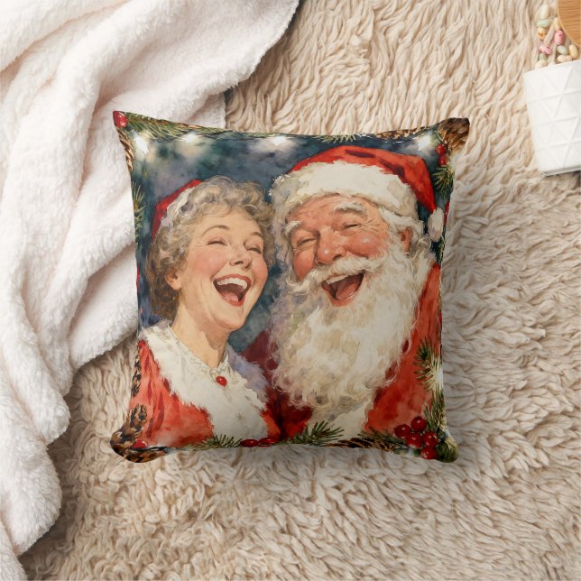 Coussin Un Noël démodé de M. et Mme Claus mignon (Couverture)