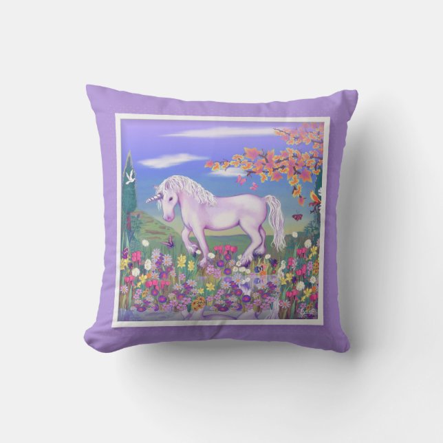Coussin Un paradis mauve (Recto)