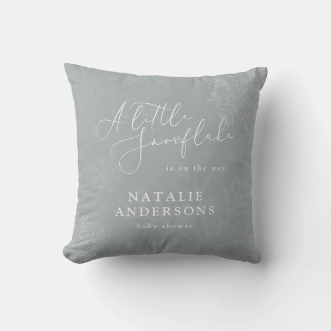 Coussin Un petit bouquet de baby shower d'hiver de fêtes d (Recto)