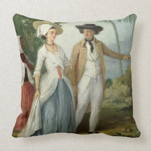 Coussin Un planteur et son épouse, servis par un employé,