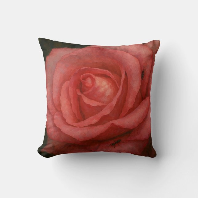 Coussin Un Rose en fleurs (Recto)