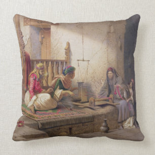 Coussin Un tisserand en Esna, une de 24 illustrations