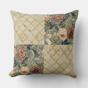 Coussin Une belle combinaison de motifs floraux et de moti