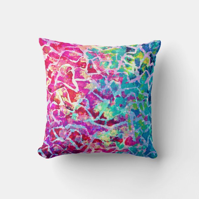 Coussin Une BELLE peinture d'Ombre de turquoise de rose de (Recto)