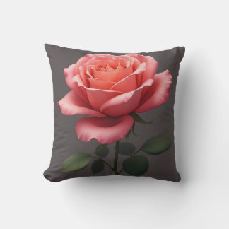 Coussin Une belle rose, fraîche et vibrante.