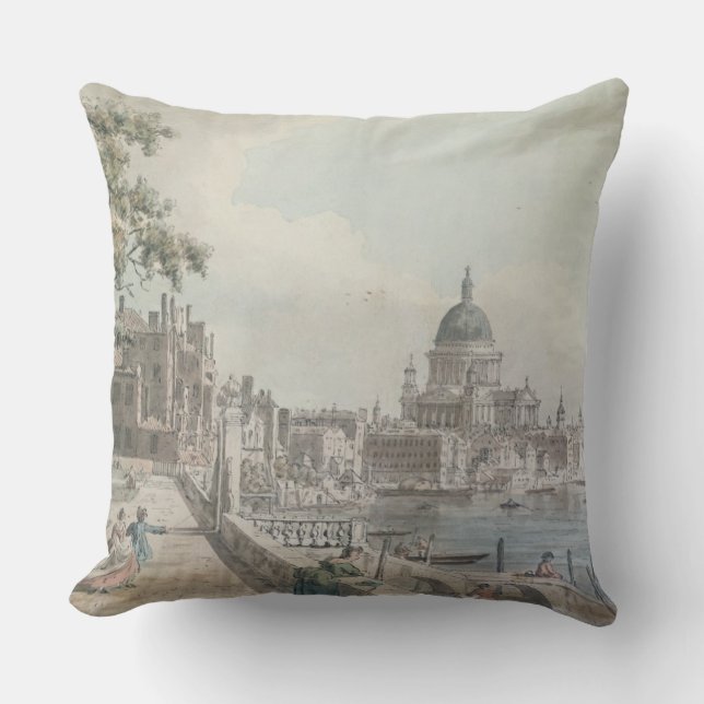 Coussin Une copie d'une partie d'un dessin par Canaletto, (Recto)