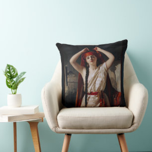 Coussin Une Égyptienne Se Préparant Pour Le Bain